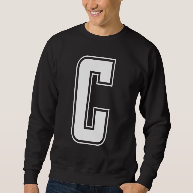 Moletom Letter C Capital Alphabet Initial Cheerleading Mon (Frente)
