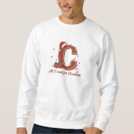 Moletom Letter C Christmas Monogram Design
