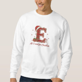 Moletom Letter E Christmas Monogram Design
