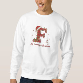 Moletom Letter F Christmas Monogram Design