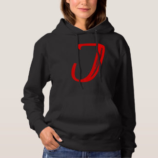 Moletom Letter J Alphabet Large Red Graphic Initial