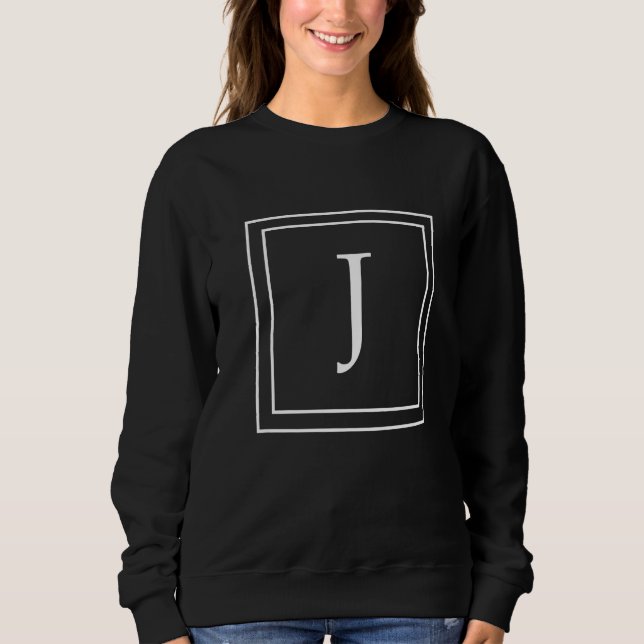 Moletom Letter J Monogram English Alphabet J Initial Gray (Frente)