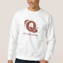 Moletom Letter Q Christmas Monogram Design