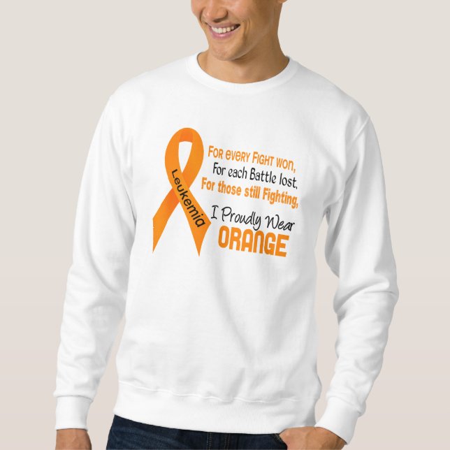 Moletom Leucemia Eu Visto Orgulhosamente Laranja (Frente)