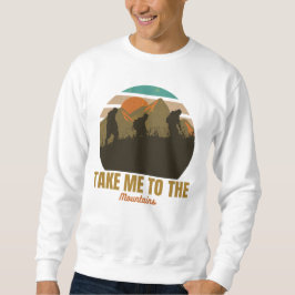 Moletom "Leva-Me Às Montanhas", Silhueta De Caminho Retroa