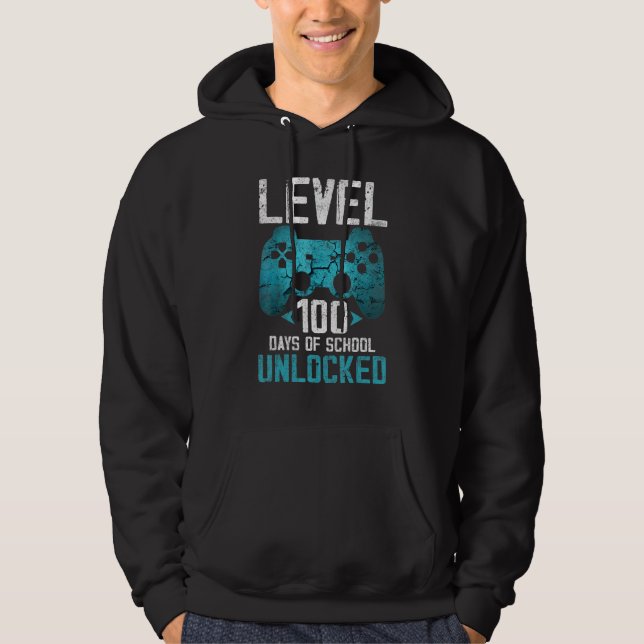 Moletom Level 100 Days Of School Unlocked Gamer Video Game (Frente)