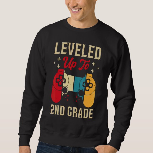 Moletom Leveled Up To 2nd Grade Gamer Back To School First (Frente)