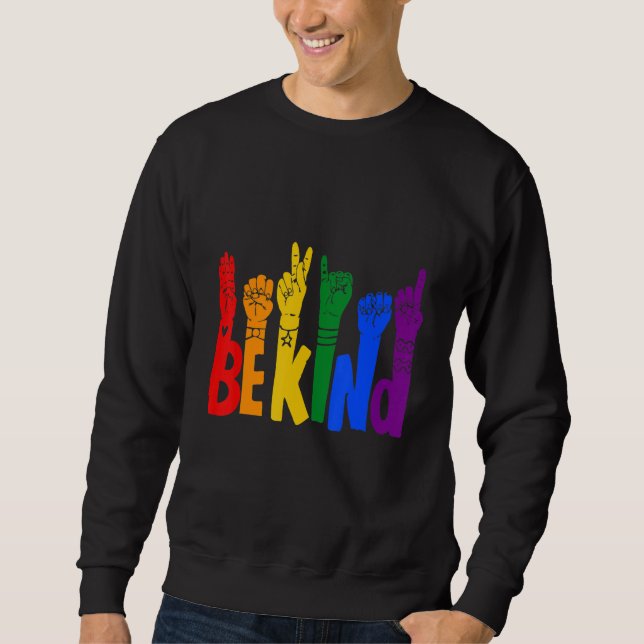 Moletom Lgbt Be Kind Sign Language (Frente)