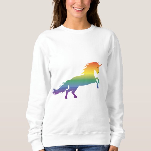 Moletom Lgbt do unicórnio do arco-íris (Frente)