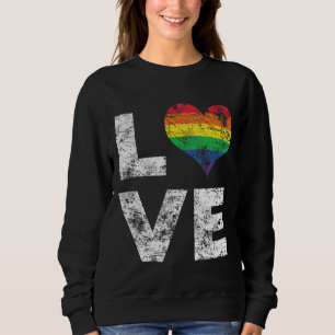 Moletom Lgbt Gay Lésbica Sinalizador Vintage Love Heart