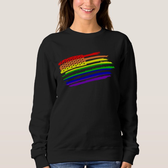 Moletom LGBT Gay Pride Lesbian Transgender Gender Fluid Ra (Frente)