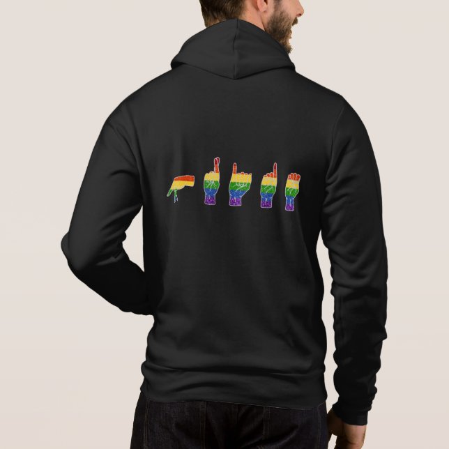 Moletom LGBT Glitter Rainbow Orgulho ASL (Verso)