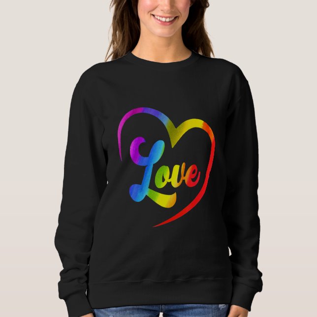 Moletom Lgbt Half Rainbow Heart Celebra Orgulho Com Amor (Frente)