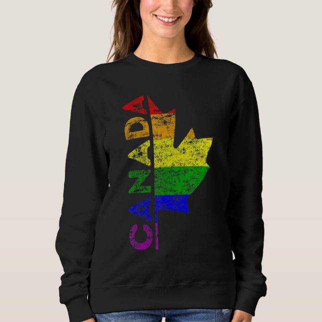 Moletom Lgbt Pride Canadense Flag Canada Rainbow Gay Suppo (Frente)