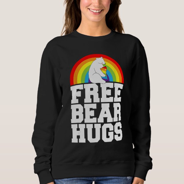 Moletom LGBT Pride Free Bear Hugs Rainbow Support Human Ri (Frente)