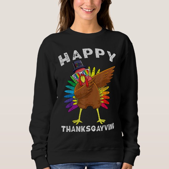 Moletom LGBT Thanksgiving Turkey LGBTQ+ Rainbow Gay Pride  (Frente)