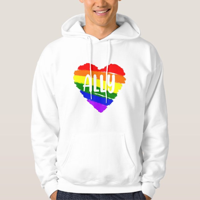 Moletom Lgbtq Ally Heart Flag For Orgulho gay Men Chil (Frente)