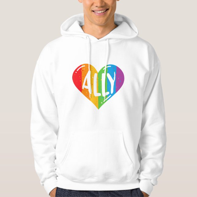 Moletom Lgbtq Ally Para Homens Orgulho gay (Frente)