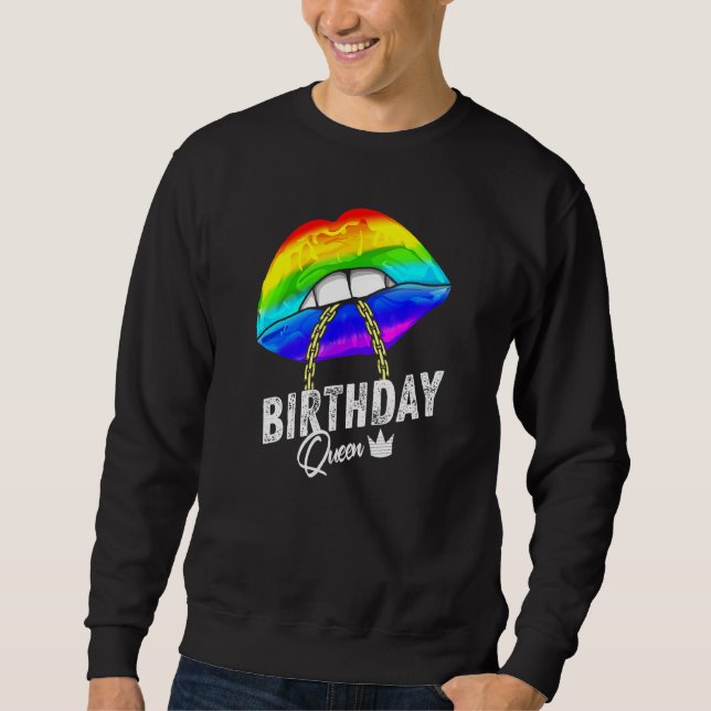 Moletom LGBTQ Aniversário Rainha Forte Gay Homens Lésbicas (Frente)