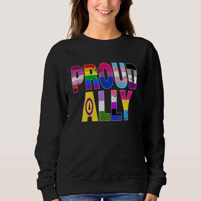 Moletom LGBTQ Black Pride Proud Ally Lesbian Gay Bi Trans  (Frente)