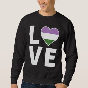Moletom Lgbtq Genderqueer Flag Heart Lgbtqia+ Amor Gênero