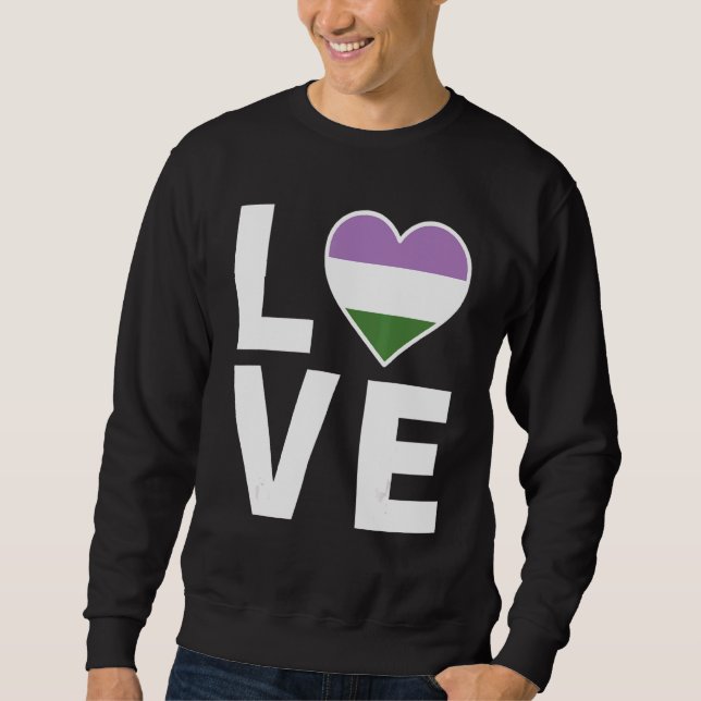 Moletom Lgbtq Genderqueer Flag Heart Lgbtqia+ Amor Gênero (Frente)