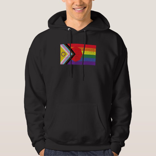 Moletom LGBTQ+ Grunge Flag Inclusive Progressive Pride Fla (Frente)