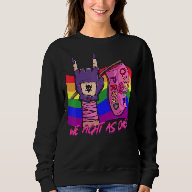 Moletom Lgbtq Orgulho De Sinalizador Arco-Íris De Queer E  (Frente)