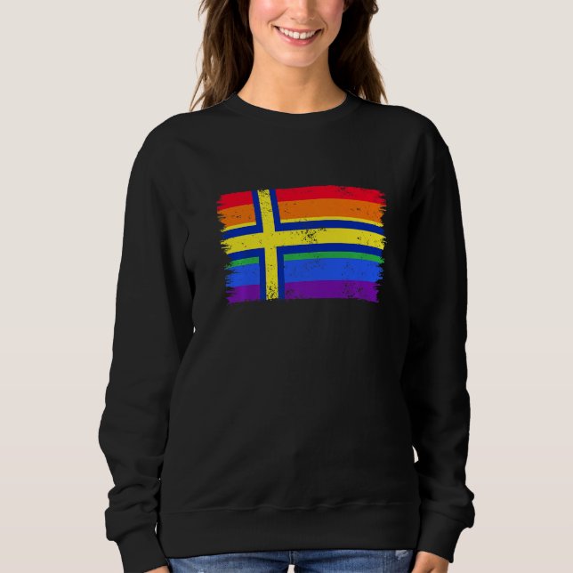 Moletom Lgbtq Rainbow Flag Of Sweden Swedish Gay Pride   (Frente)