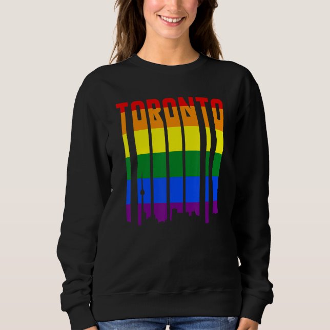 Moletom LGBTQ Retro Toronto Canada Pride Skyline (Frente)