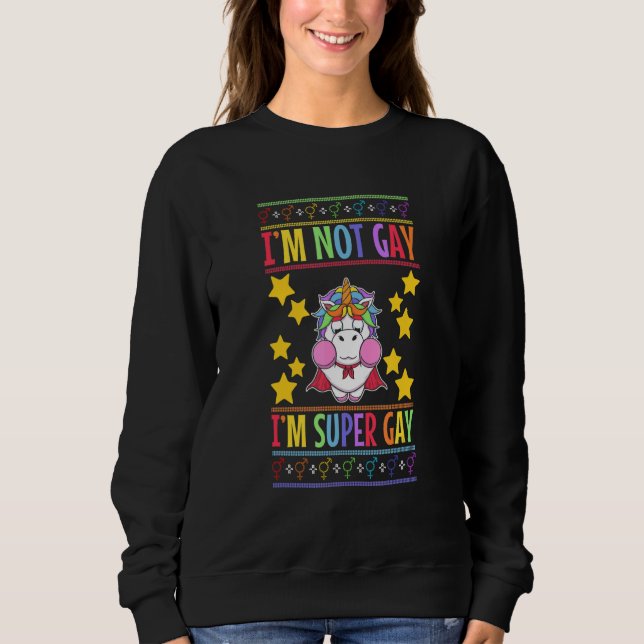 Moletom Lgbtq Ugly Christmas Sweater Eu sou Super Orgulho  (Frente)