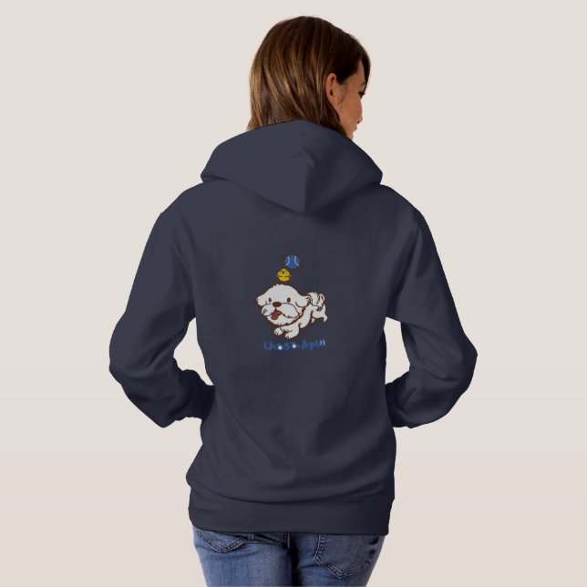 Moletom Lhasa apso bubu e guagua de galinha (Parte Traseira Completa)