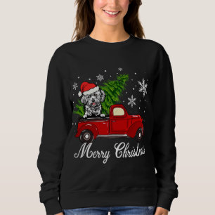 Moletom Lhasa Apso Cachorro Caminhão Vermelho Feliz Natal