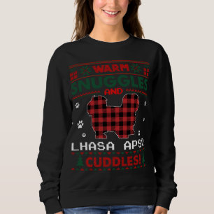 Moletom Lhasa Apso Cachorro Natal Pajama Ugly Christmas Sw