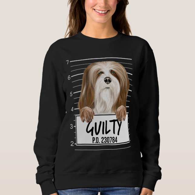 Moletom Lhasa Apsos Mugshot Guilty Dog (Frente)