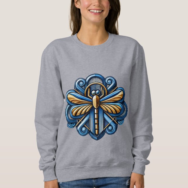 Moletom Libélula Geométrica Natureza Elegância Art Déco✨ (Frente)