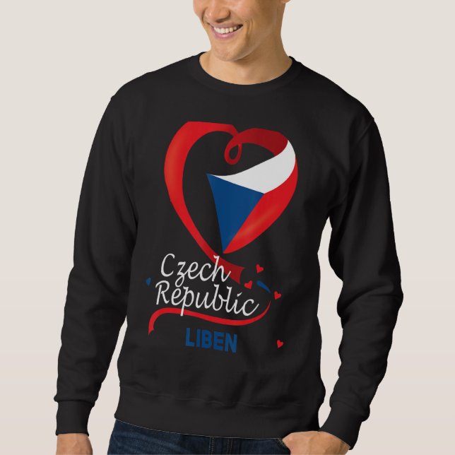 Moletom Liben República Checa Bandeira do Coração Casaco d (Frente)