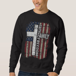 Moletom Liberdade Familiar - Christian Vintage USA Flag