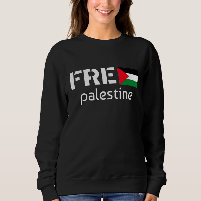 Moletom Liberdade Palestina Citação com Bandeira Para Apoi (Frente)