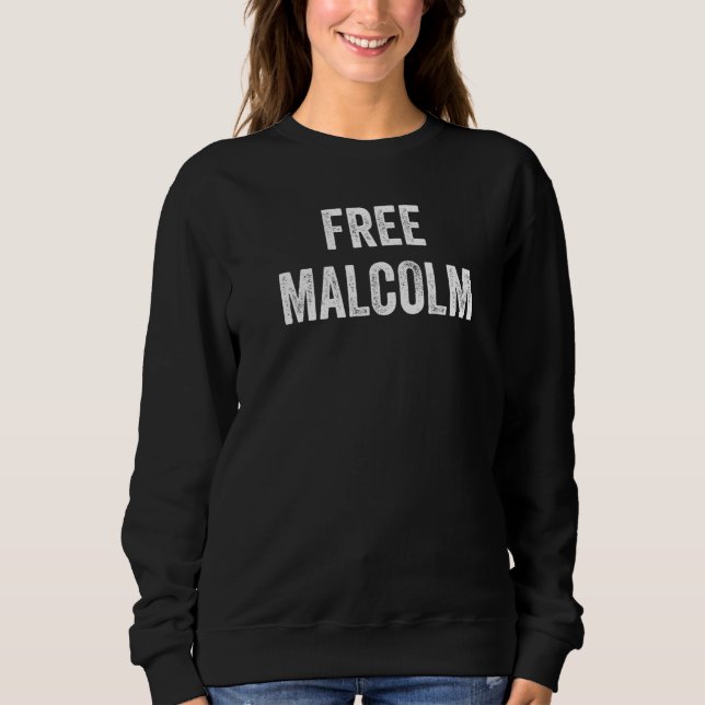 Moletom Libertem Malcolm Apoiem a Libertação de Malcolm da (Frente)