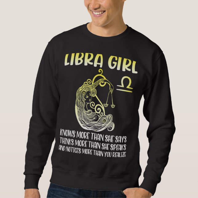 Moletom Libra Garota Sabe Mais Dizer Pense Mais Fale Notem (Frente)