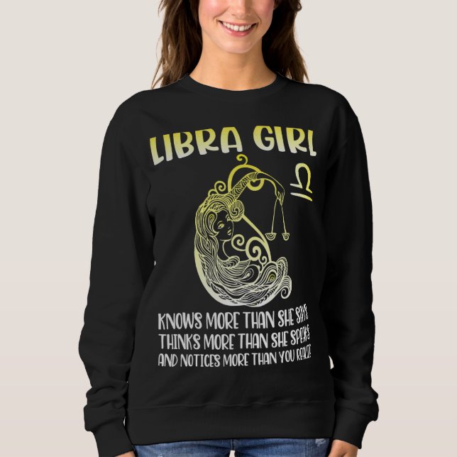Moletom Libra Garota Sabe Mais Dizer Pense Mais Fale Notem (Frente)