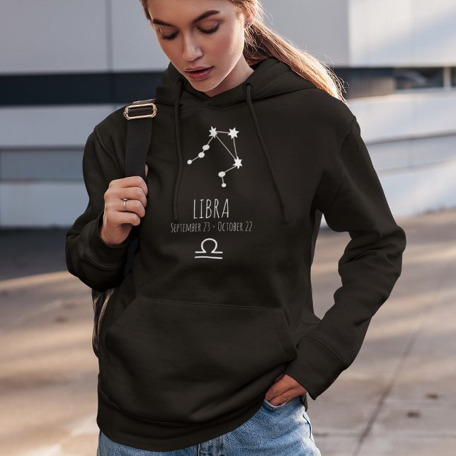 Moletom Libra | Hoodie (constelação) Zodiaca personalizada (Criador carregado)