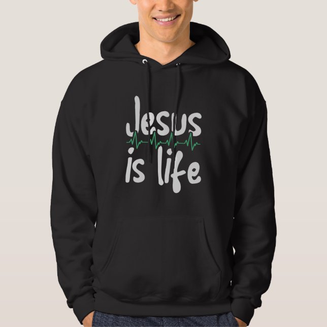 Moletom Lição da Bíblia Jesus é Vida Fé Cristã Religiosa (Frente)