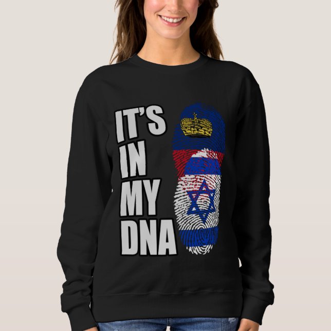 Moletom Liechtenstein And Israeli Mix DNA Heritage Flag (Frente)