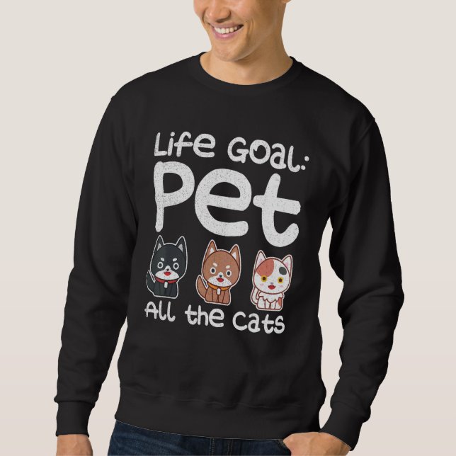 Moletom Life Goal Pet All Cats Kitten Art (Frente)