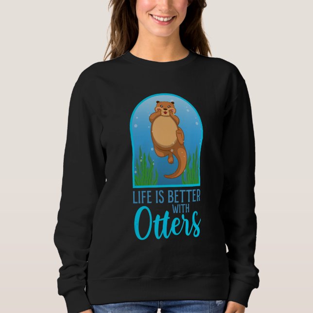 Moletom Life With Cute Otters Forest Animal Wildlife Natur (Frente)