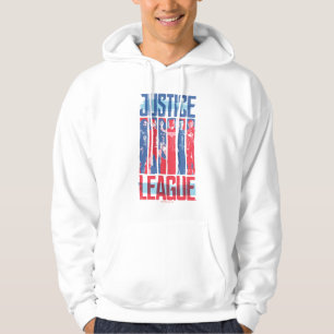 Moletom Liga da Justiça Pop de Arte Azul e Vermelho