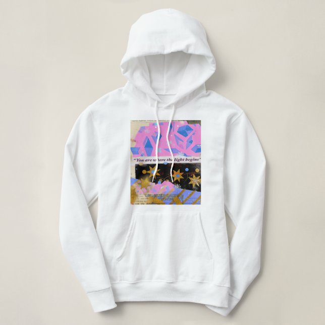Moletom Light Begins – Dreamy Glow Collage Hoodie (Frente do Design)