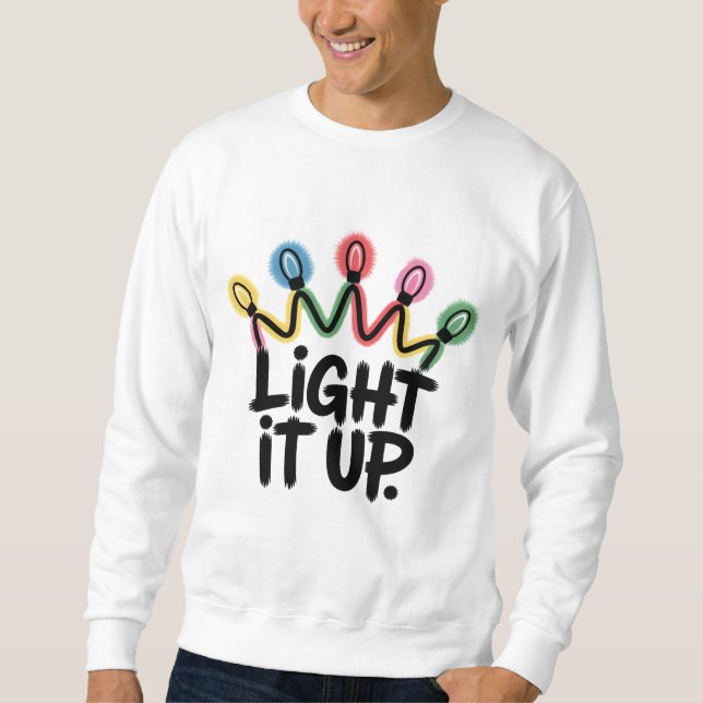 Moletom Light It Up — Crown of Christmas Lights Graphic (Frente)